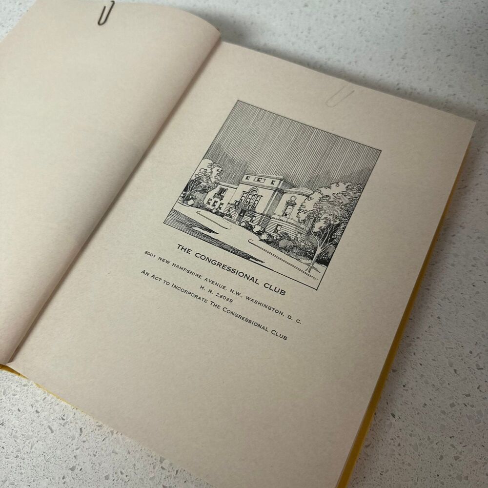 Vintage The Congressional Club Cookbook | Hardcover | Washington DC Political C - Picture 4 of 6